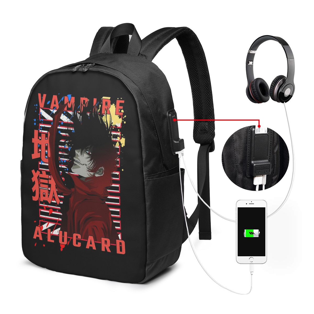 Women Bags Laptop - Alucard Hellsing Manga Backpack Travel Notebook