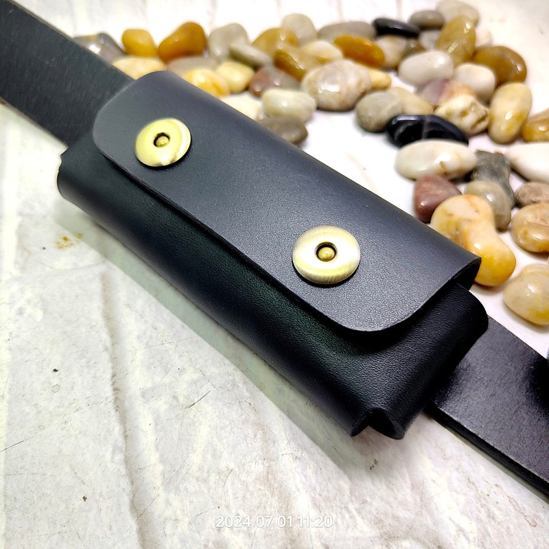 Saddle Bag Leather - Horizontal Folding Knife Holster Belt Pack