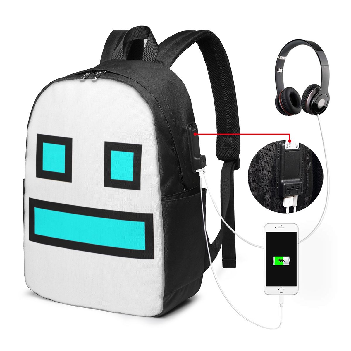 Video Game Geometry Dash Backp - Women Bags Laptop recension och pris