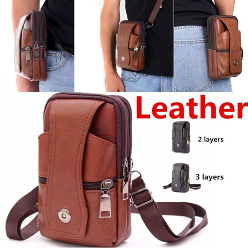 1Pcs Men Cell Phone Belt Pack  - Saddle Bag Leather recension och pris