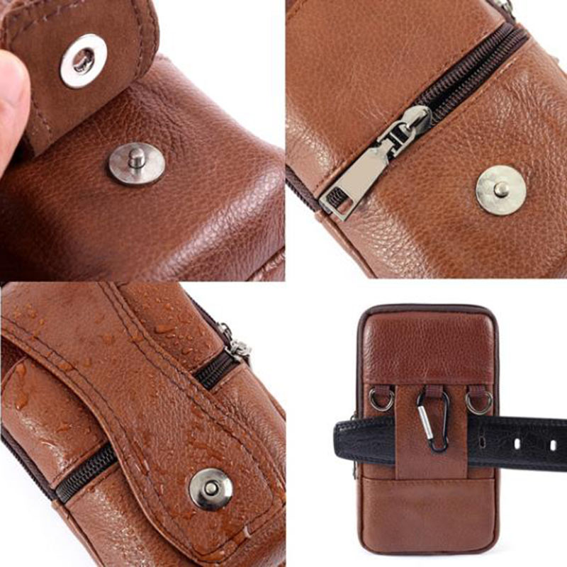 1Pcs Men Cell Phone Belt Pack  - Saddle Bag Leather recension och pris