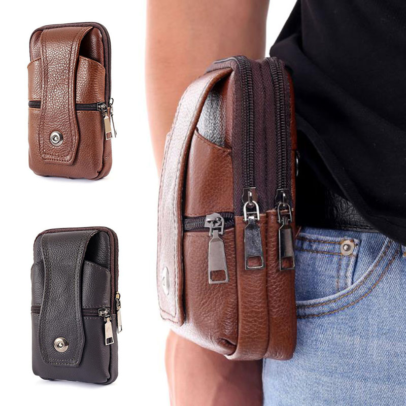 1Pcs Men Cell Phone Belt Pack  - Saddle Bag Leather recension och pris