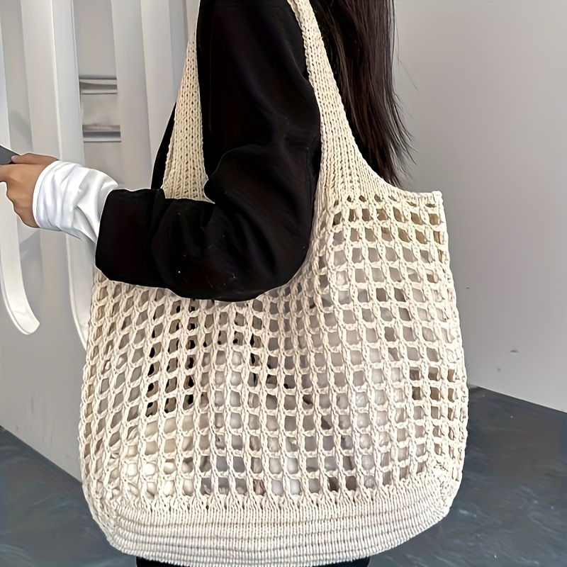 1pc Crochet Mesh Tote Bag, Bre - Crochet Market Bag recension och pris