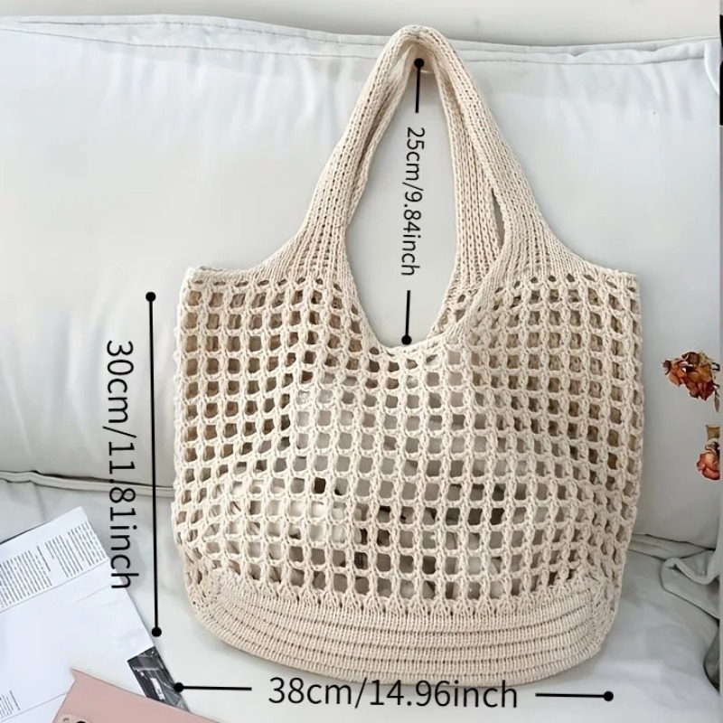 1pc Crochet Mesh Tote Bag, Bre - Crochet Market Bag recension och pris