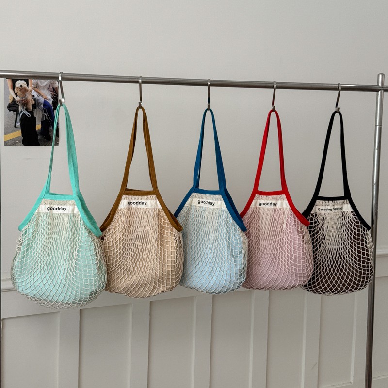 Large Capacity Mesh Tote Bag,  - Crochet Market Bag recension och pris