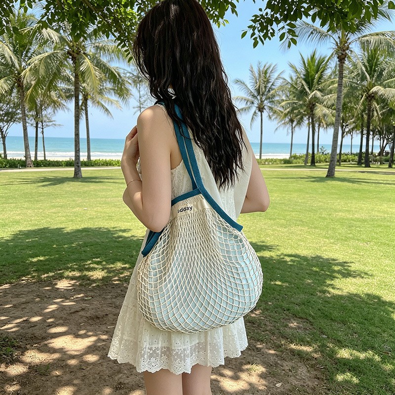 Large Capacity Mesh Tote Bag,  - Crochet Market Bag recension och pris