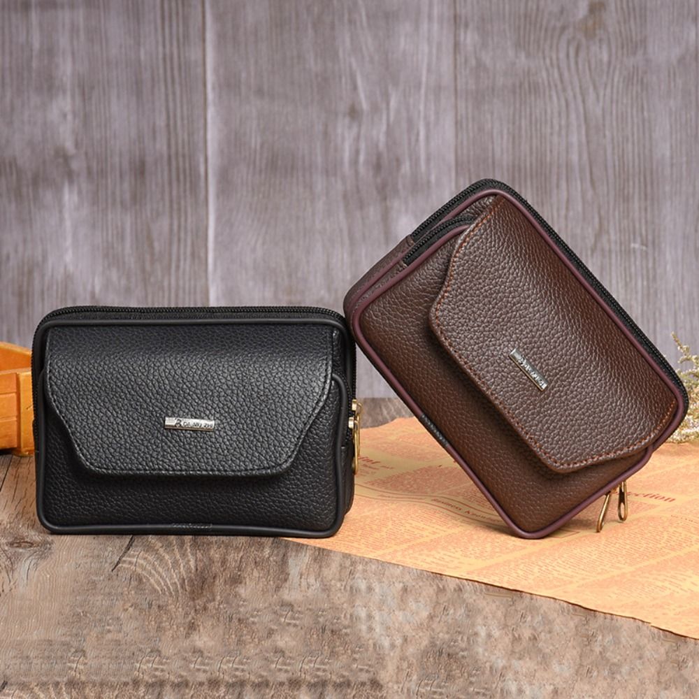 Casual PU Leather Men Waist Ba - Saddle Bag Leather recension och pris