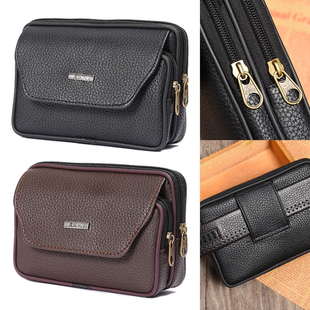 Casual PU Leather Men Waist Ba - Saddle Bag Leather recension och pris
