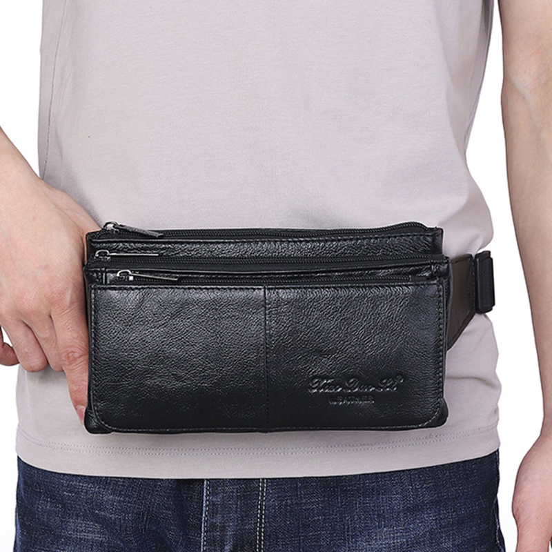 Men Waist Fanny Pack Belt Hip  - Saddle Bag Leather recension och pris