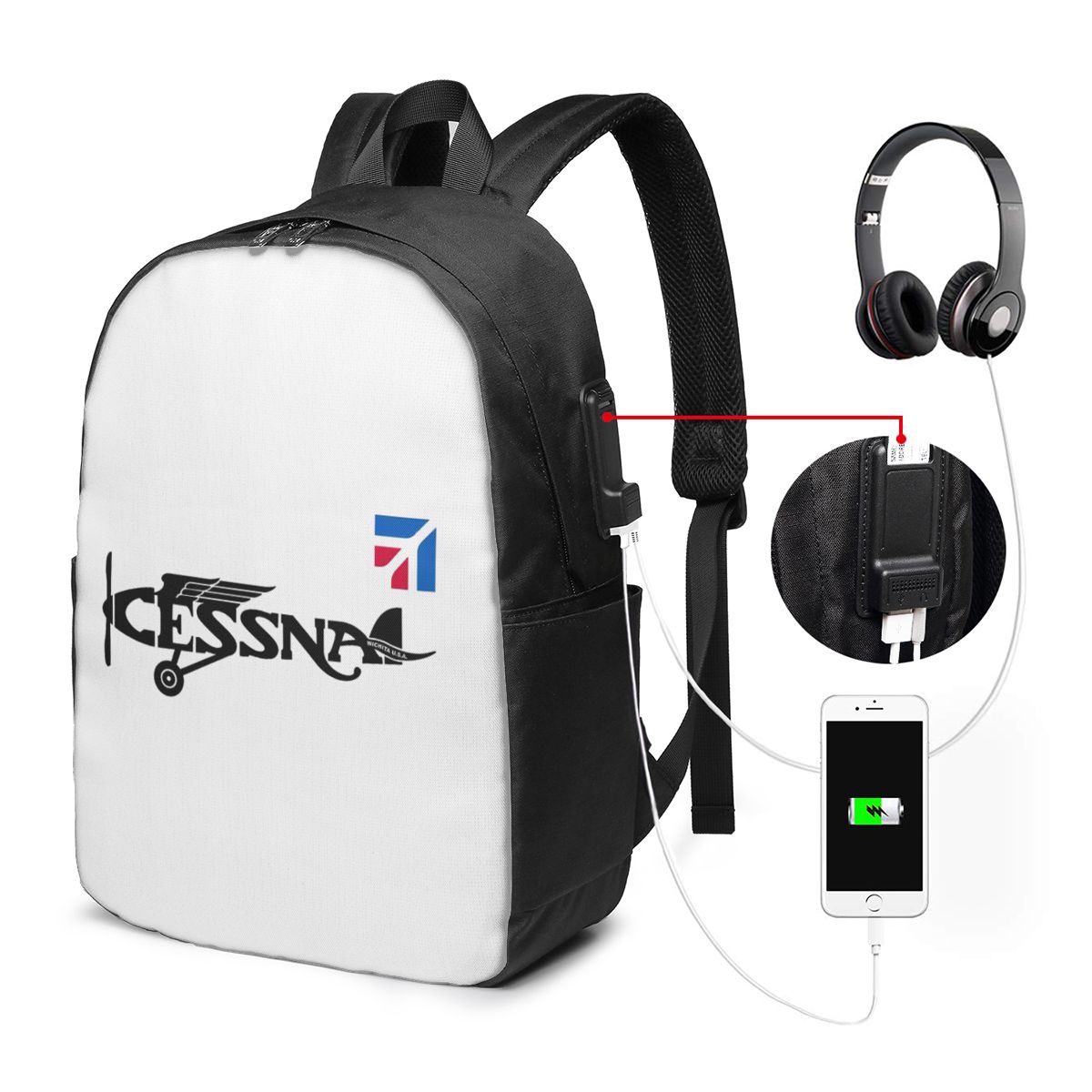 Cessna Logo Backpack Travel No - Women Bags Laptop recension och pris