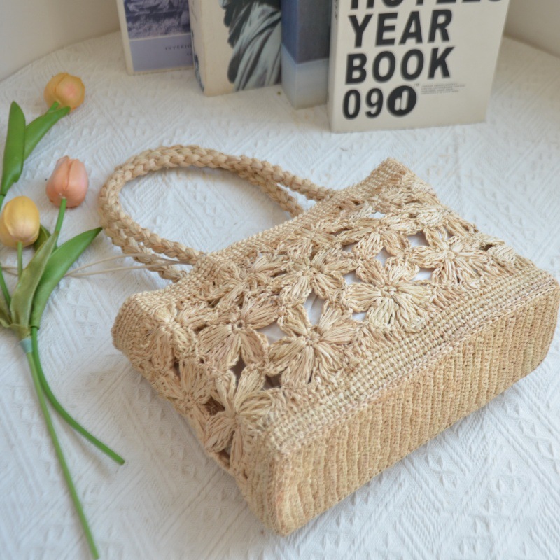 Bohemian Flower Straw Bag Tote - Women Bags Handmade recension och pris