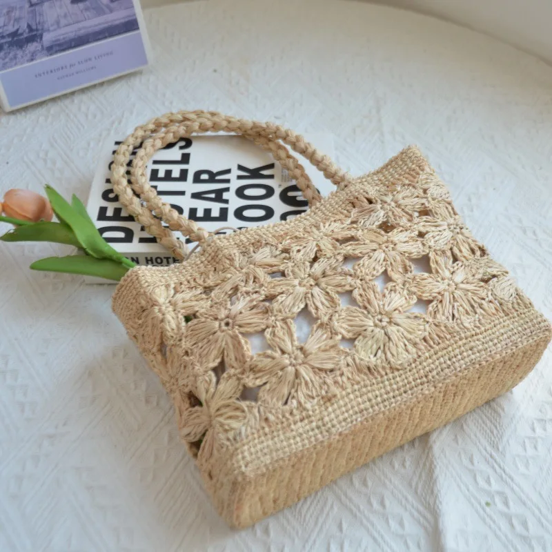 Bohemian Flower Straw Bag Tote - Women Bags Handmade recension och pris