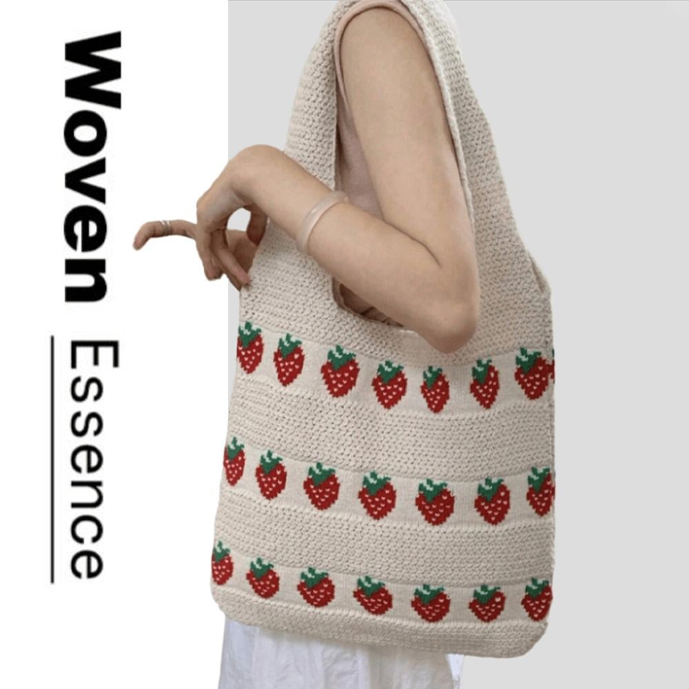 Knitted Design Women Handbag L - Crochet Market Bag recension och pris