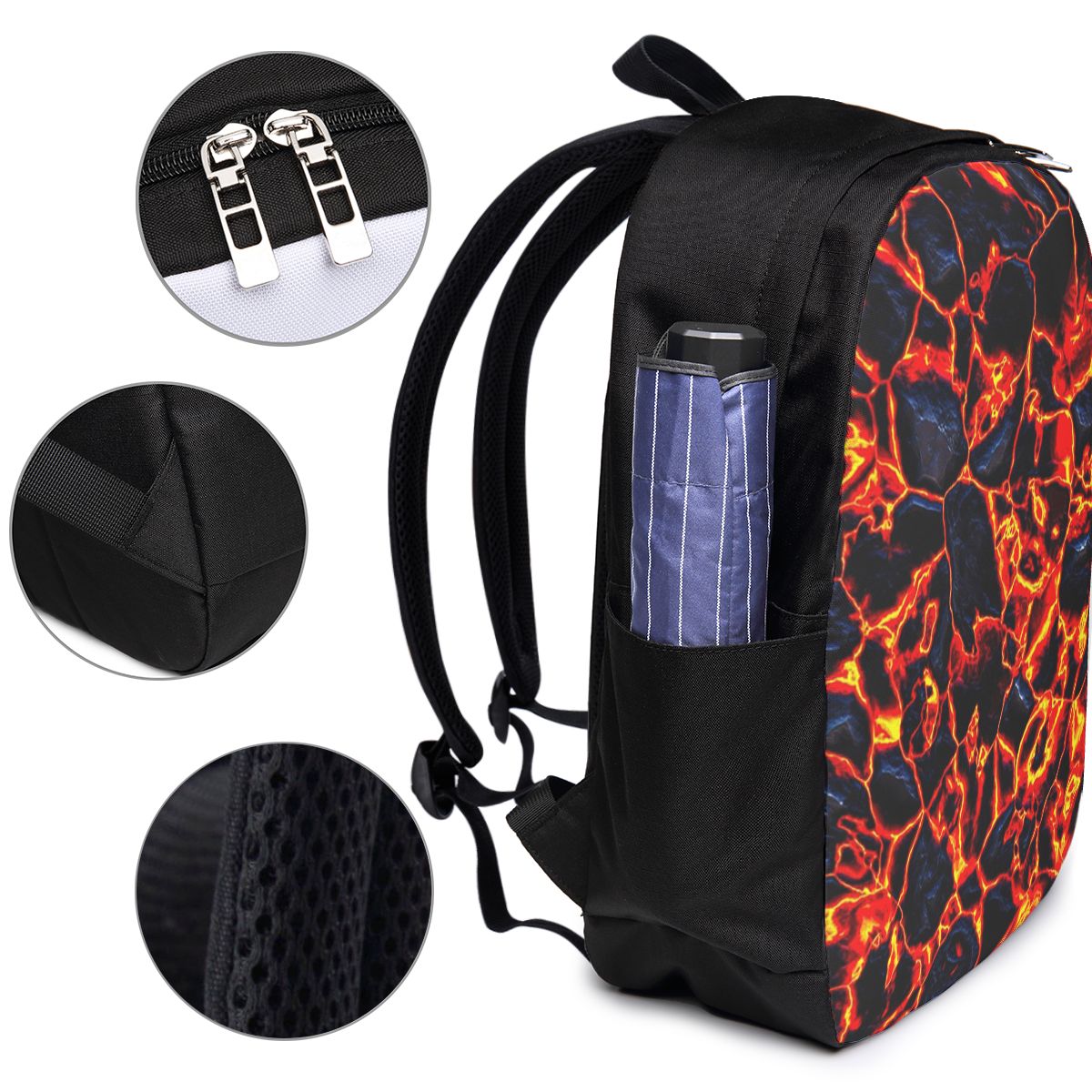 Magma Volcano Lava Fire Backpa - Women Bags Laptop recension och pris