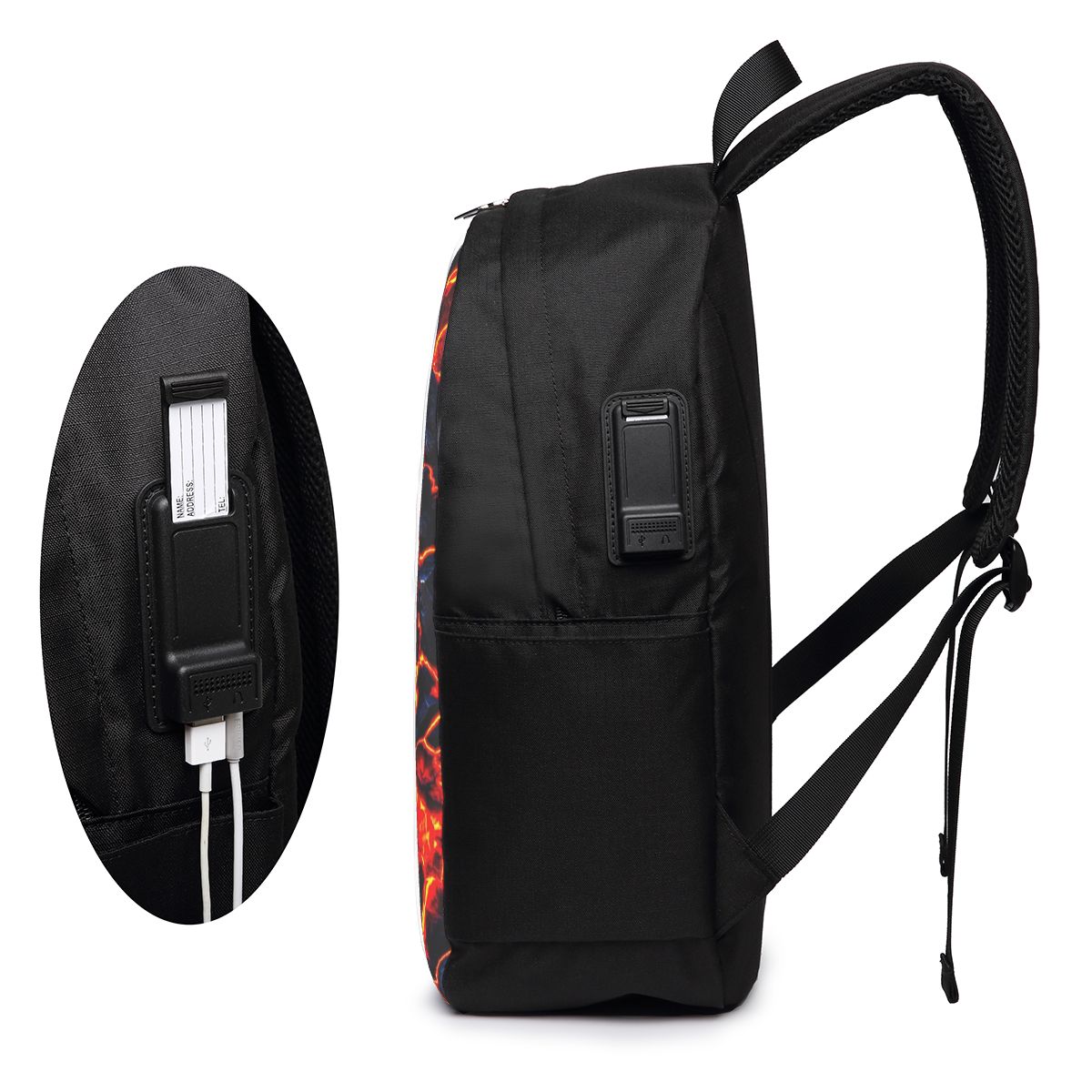 Magma Volcano Lava Fire Backpa - Women Bags Laptop recension och pris