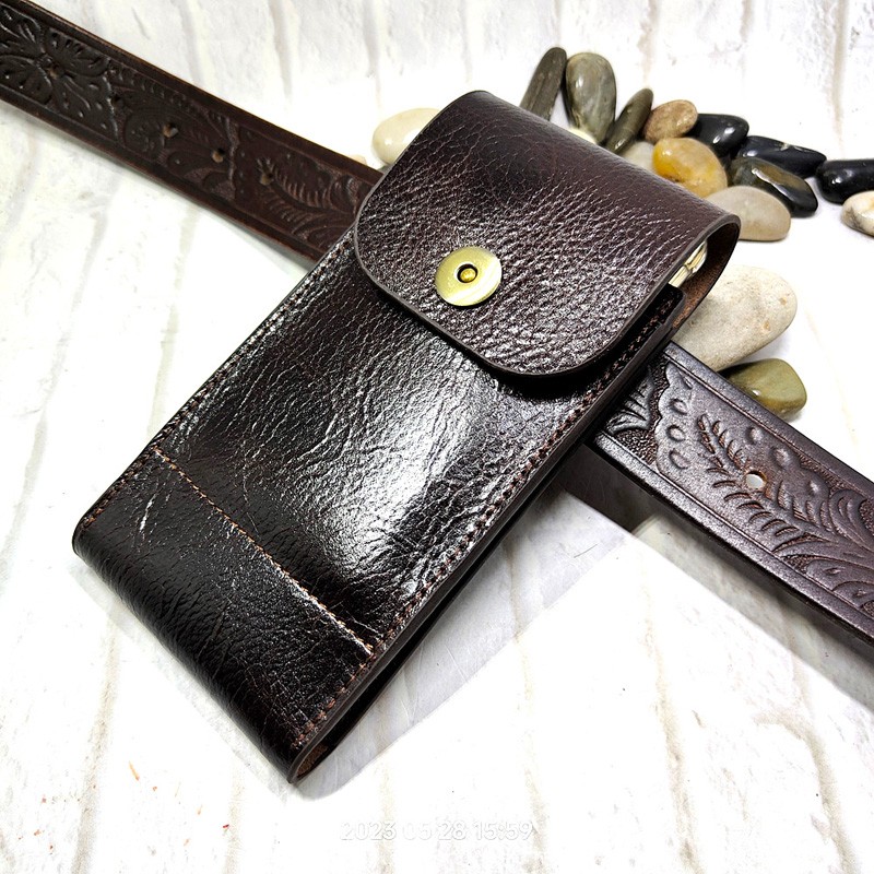 Mobile Phone Waist Bag Holster - Saddle Bag Leather recension och pris