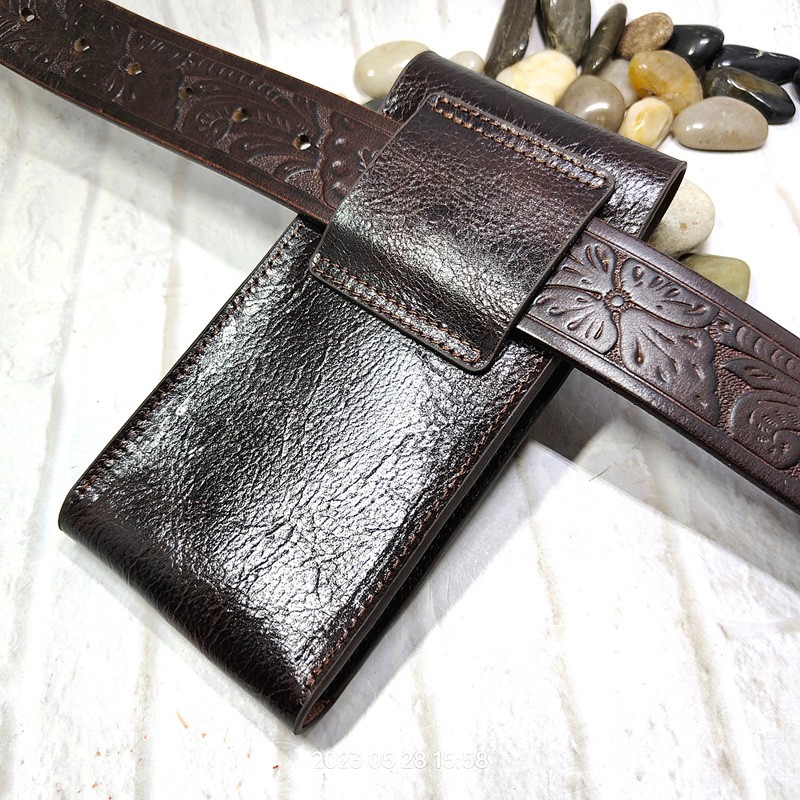 Mobile Phone Waist Bag Holster - Saddle Bag Leather recension och pris