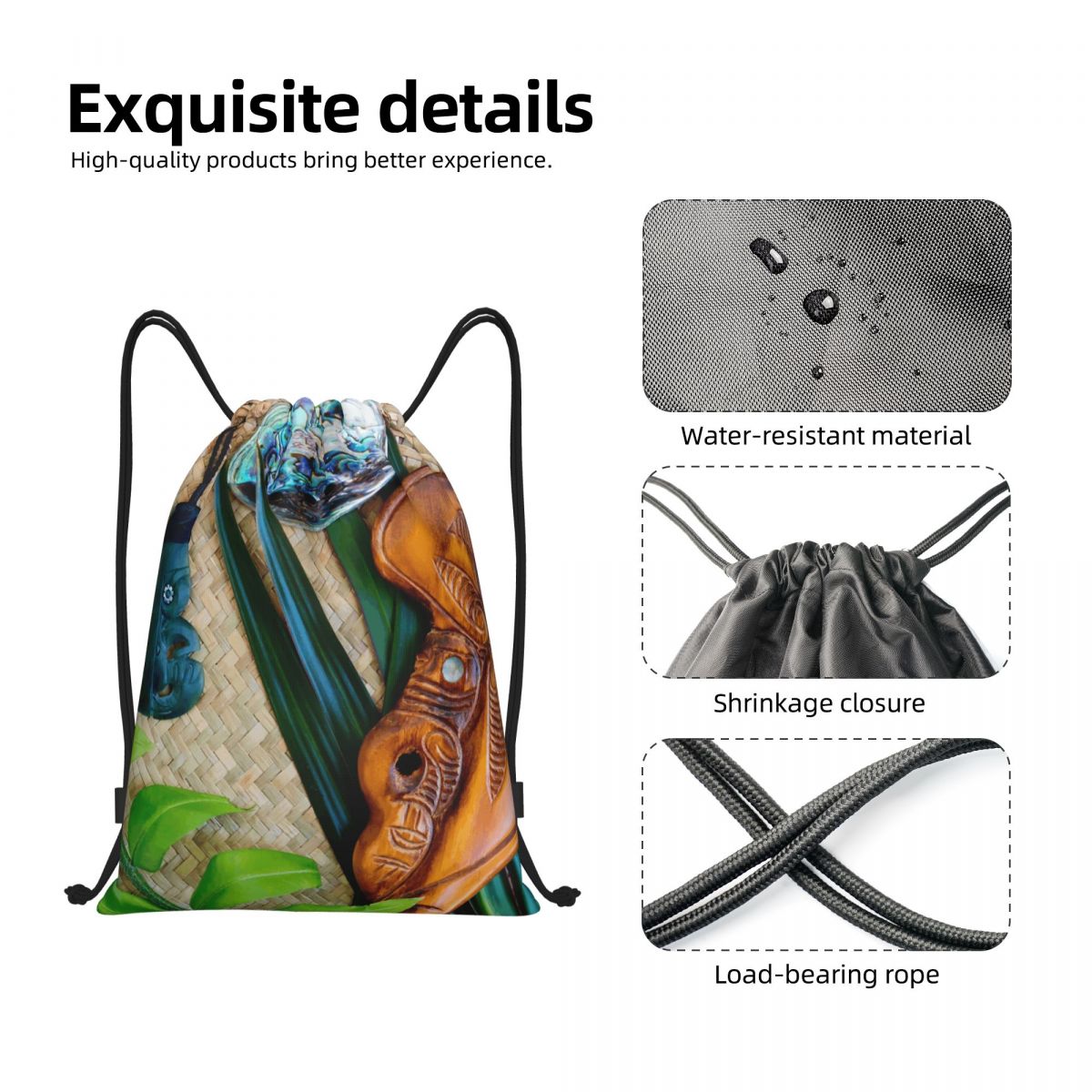NZ Maoris Theme Drawstring Bag - Women Bags Nz recension och pris