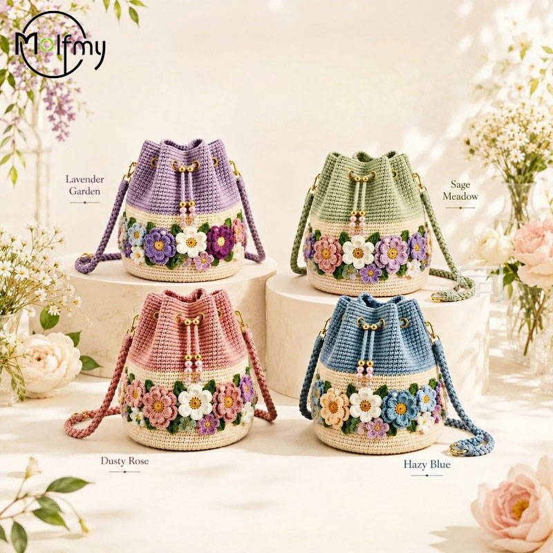 Handmade Crochet Bucket Bag Fl - Crochet Market Bag recension och pris
