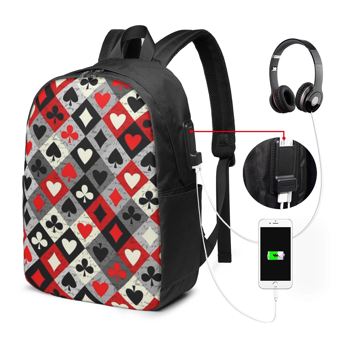 Playing Cards Poker Print Back - Women Bags Laptop recension och pris