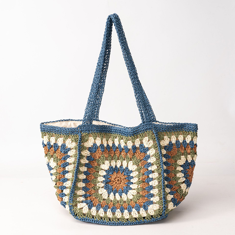 Granny Square Straw Shoulder B - Crochet Market Bag recension och pris