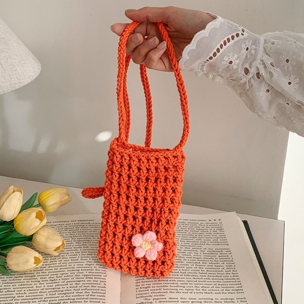 Sweet Flower Weaving Crossbody - Crochet Market Bag recension och pris