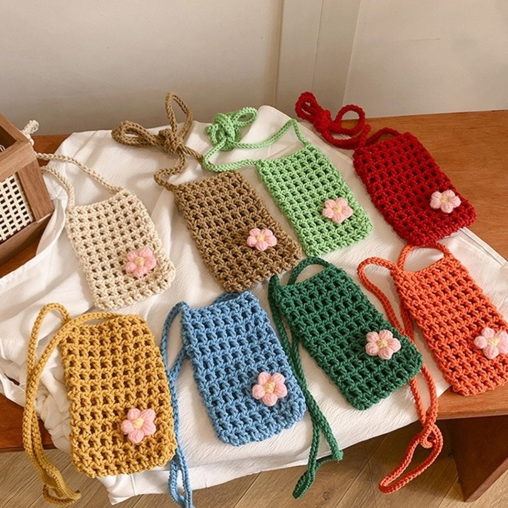 Sweet Flower Weaving Crossbody - Crochet Market Bag recension och pris