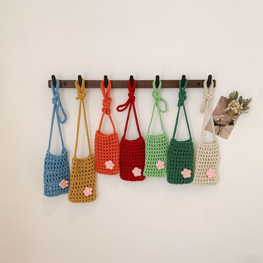 Sweet Flower Weaving Crossbody - Crochet Market Bag recension och pris