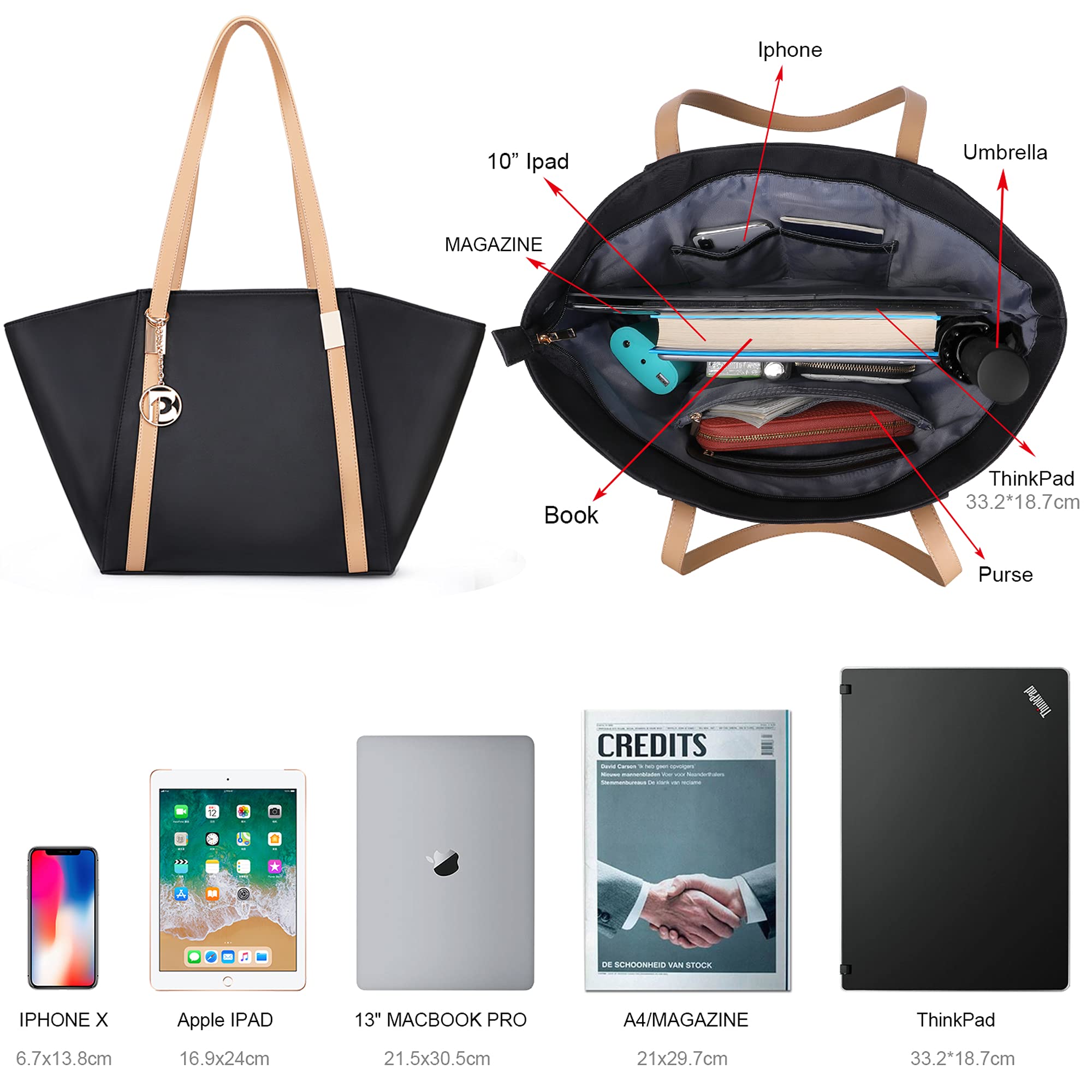 Pomelo Best Tote Bag with Zip  - Women'S Best Bags For Work recension och pris