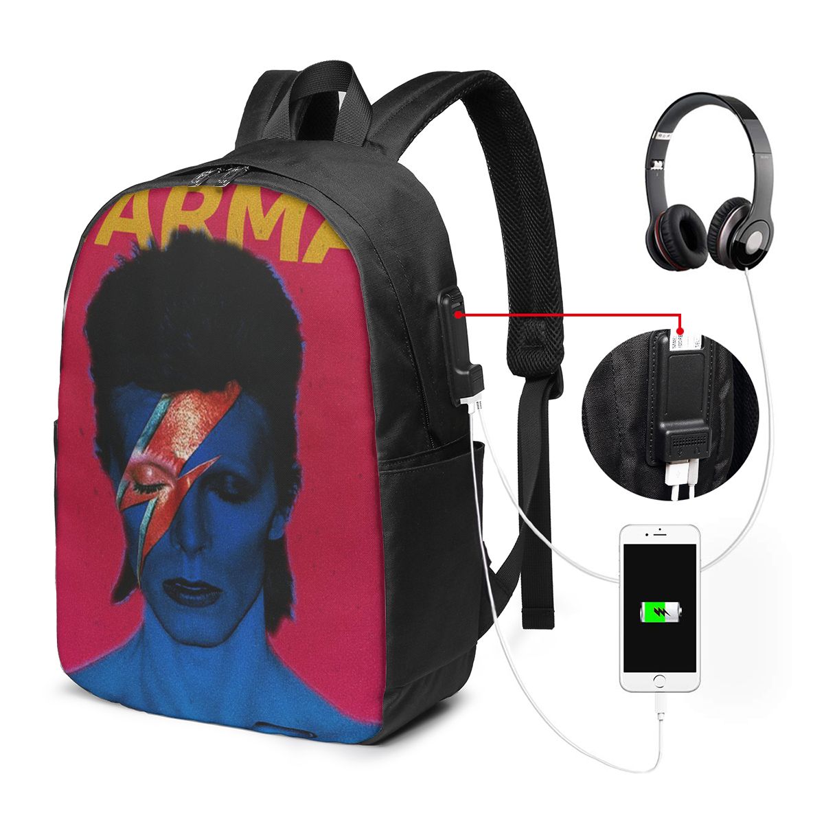 Davids Bowied Backpack Travel  - Women Bags Laptop recension och pris