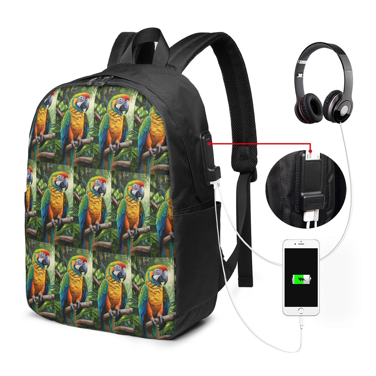 Cute Macaw Parrots Backpack Tr - Women Bags Laptop recension och pris