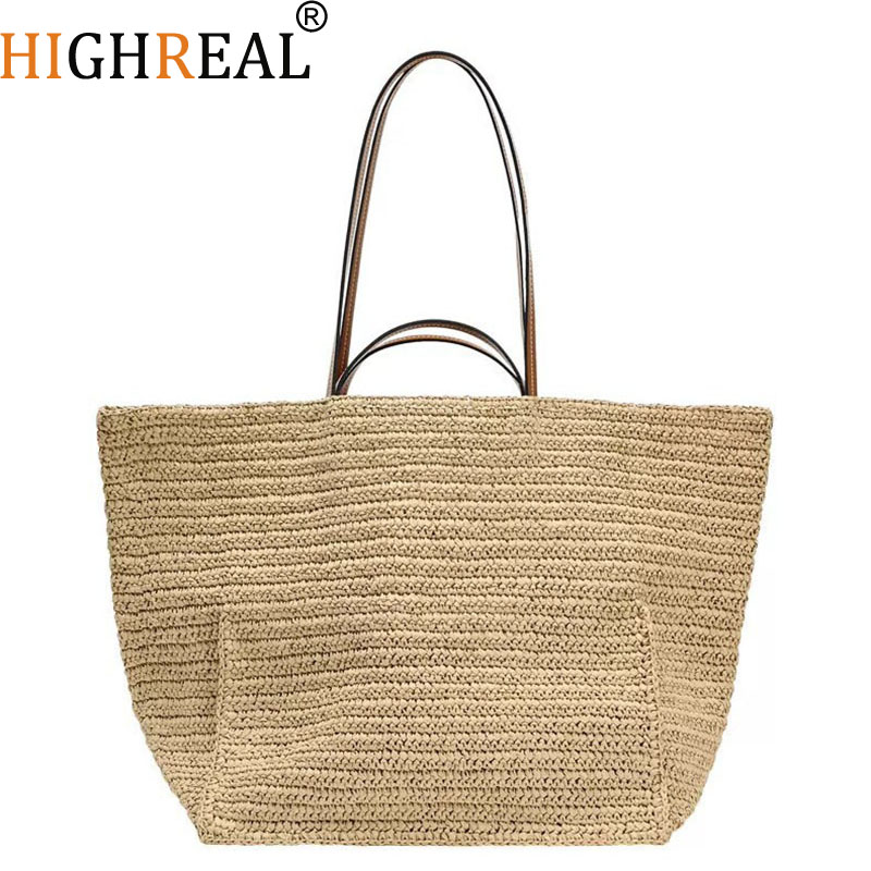 Women Shouder Bohemian Straw U - Crochet Market Bag recension och pris