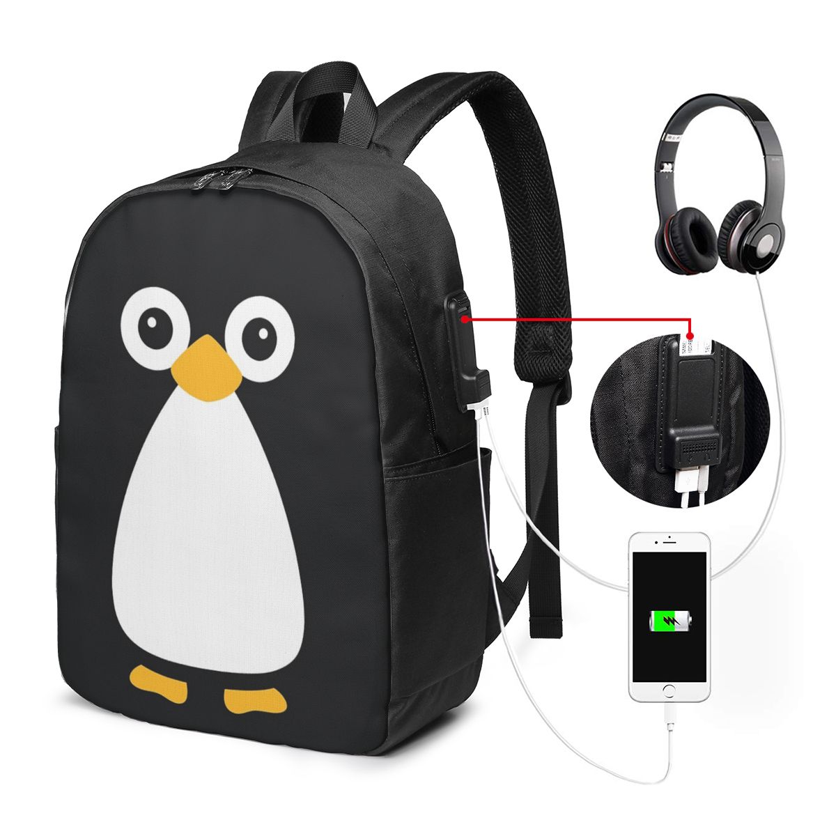 Cute Vector Penguin Backpack T - Women Bags Laptop recension och pris