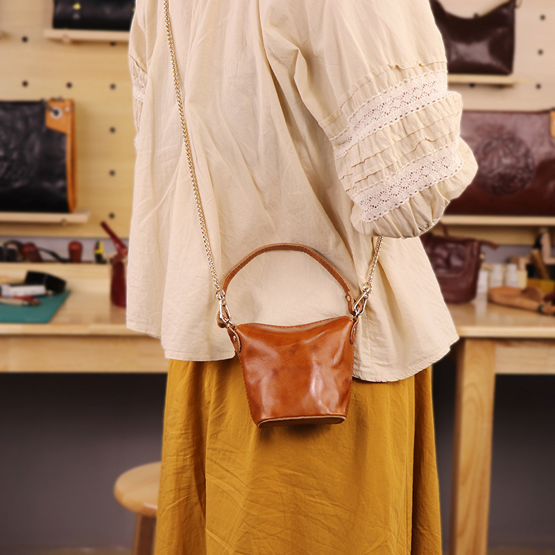 Oil Wax Leather Mini Bucket Ba - Women'S Bags Top 10 recension och pris
